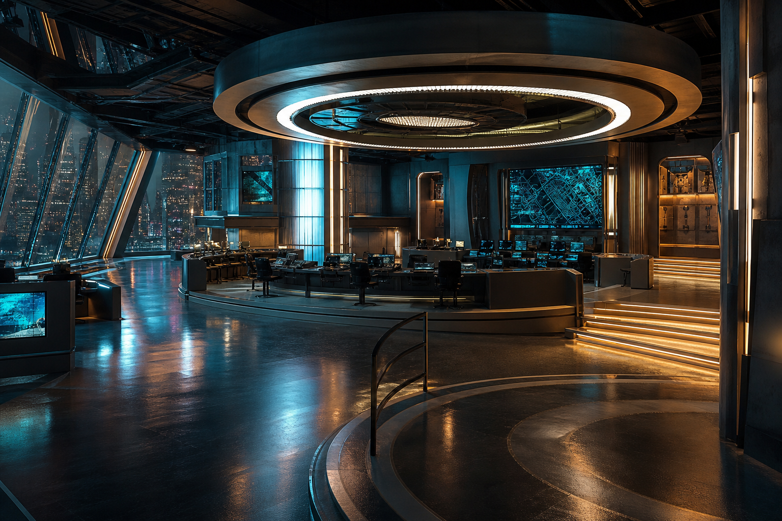 Original cinematic command-center environment concept