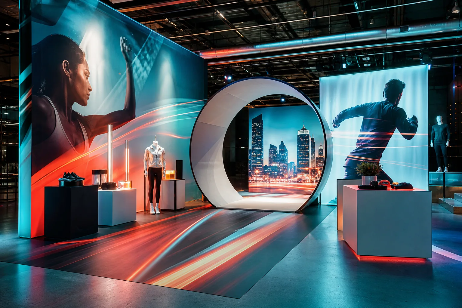 Immersive brand activation with printed graphics and displays